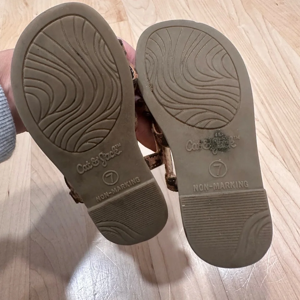 Cat & Jack Tan Leopard Print Kids Sandals